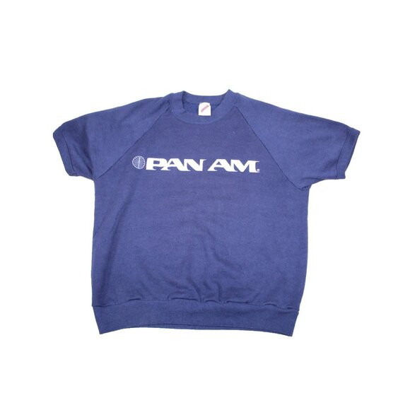 Vintage Pan Am Airline 80s Mens Pullover Crew Neck Sweatshirt RARE S/S Soft L - Picture 6 of 6